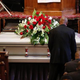 The casket of Akai Gurley is seen during his funeral service at the Brown Memorial Baptist Church on Dec. 6 in Brooklyn, N.Y. Gurley was an unarmed 28-year-old man killed by a New York City City police officer on Nov. 20.
Kena Betancur/Getty Images